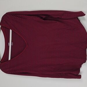 Old Navy Striped Red/Blue V-Neck Long Sleeve Top